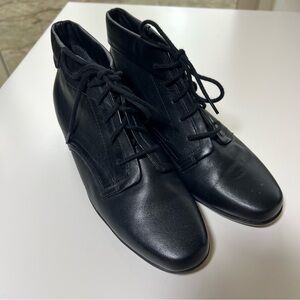 Vintage 90s Liz Baker Black Leather Ankle Boots Womens 7.5